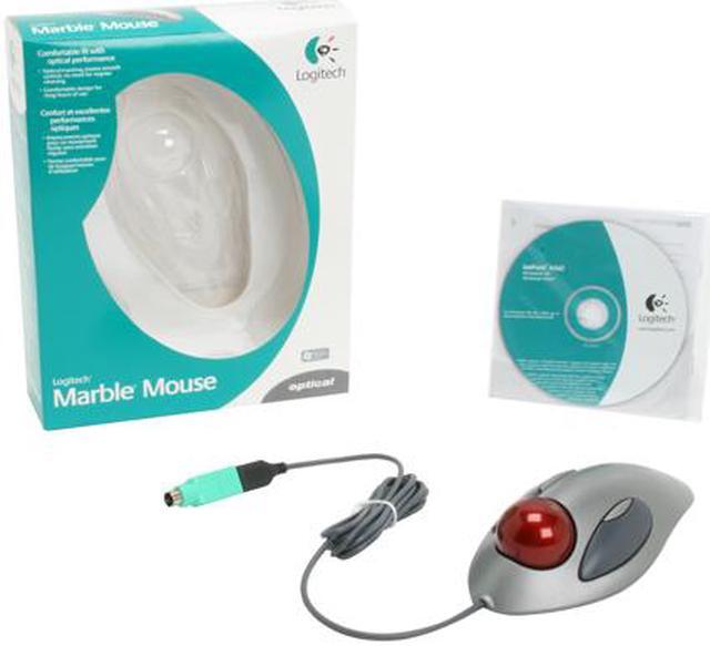 Alt view image 7 of 7 - Logitech Marble Gray 4 Buttons USB or PS/2 Trackball TrackBall Mouse