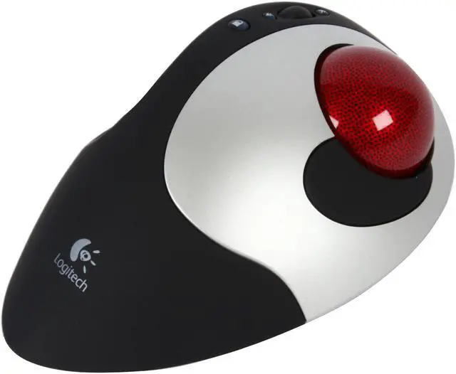 Alt view image 6 of 12 - Logitech Black/Silver Cordless Optical TrackMan
