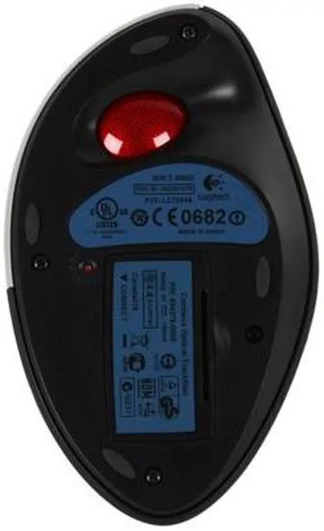 Alt view image 10 of 12 - Logitech Black/Silver Cordless Optical TrackMan