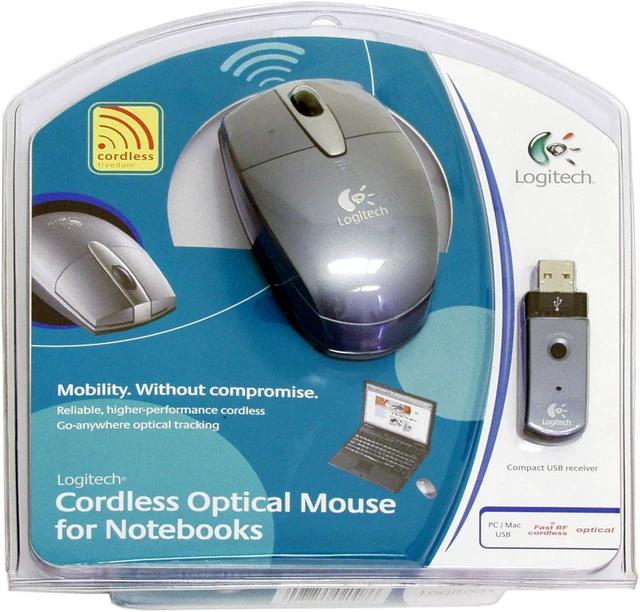 Logitech 931006-0403 Gray RF Wireless Optical Mouse for Notebooks ...