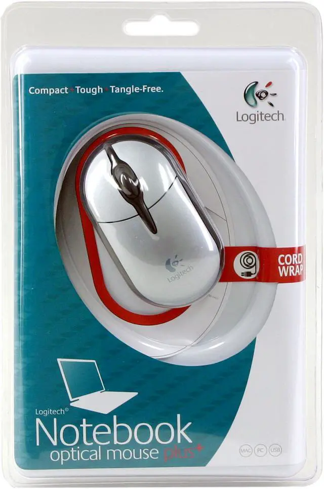 Alt view image 4 of 4 - Logitech Black/White Notebook Optical Mouse Plus