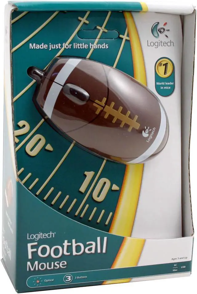 Alt view image 5 of 5 - Logitech FOOTBALL MOUSE 931267-0403 2-Tone 3 Buttons 1 x Wheel USB Optical Mouse