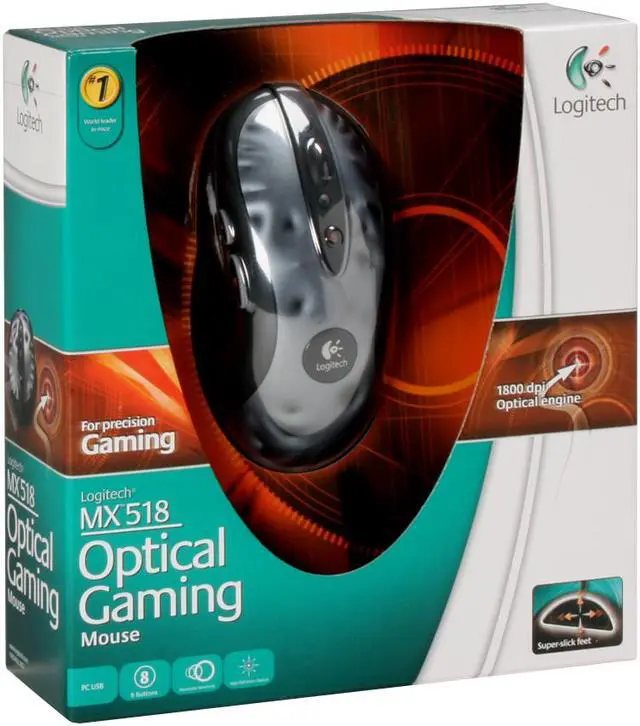 Alt view image 9 of 9 - Logitech MX 518 Aluminum 8 Buttons 1 x Wheel USB Wired Optical Gaming Mouse