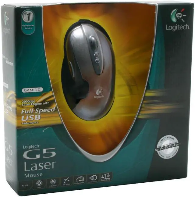 Alt view image 6 of 6 - Logitech G5 2-Tone 6 Buttons 1 x Wheel USB Wired Laser Mouse