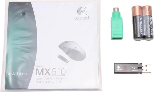 Alt view image 7 of 7 - Logitech MX610 Silver/Black 10 Buttons Tilt Wheel RF Wireless Laser Mouse