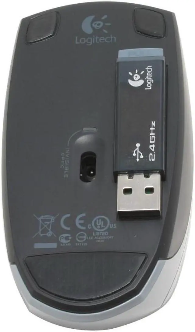 Alt view image 5 of 7 - Logitech V200 Silver 3 Buttons Tilt Wheel USB 2.4 GHz Wireless Optical Notebook Mouse