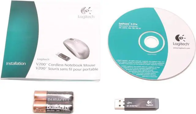 Alt view image 6 of 7 - Logitech V200 Silver 3 Buttons Tilt Wheel USB 2.4 GHz Wireless Optical Notebook Mouse