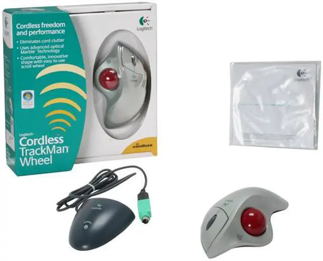 Alt view image 7 of 7 - Logitech Silver Cordless TrackMan Wheel Mouse