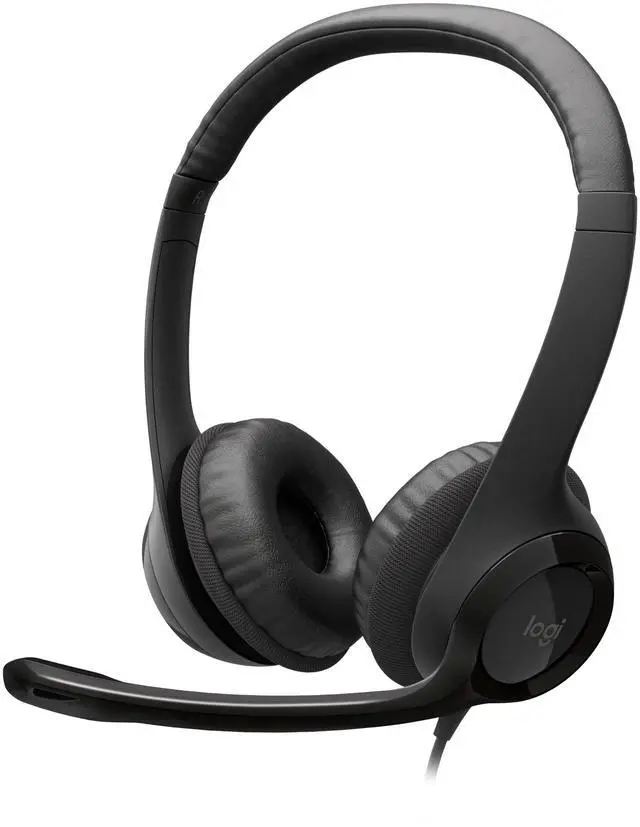 Alt view image 3 of 9 - Logitech H390 Wired Headset, Stereo Headphones with Noise-Cancelling Microphone, USB, In-Line Controls, PC/Mac/Laptop - Black