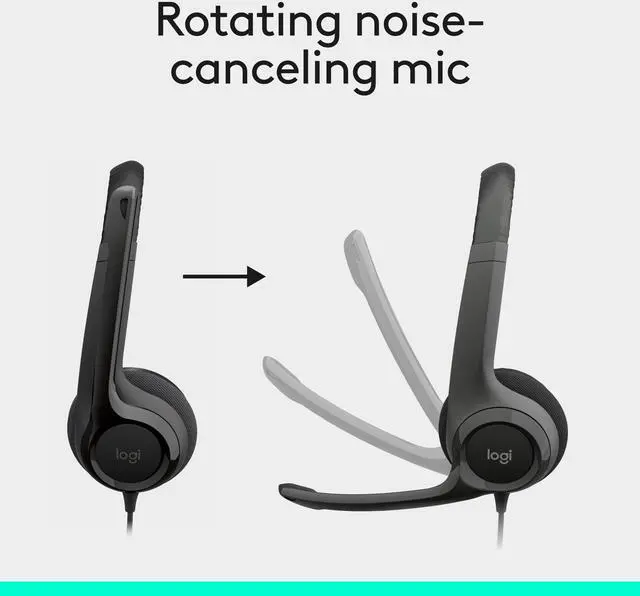 Alt view image 5 of 9 - Logitech H390 Wired Headset, Stereo Headphones with Noise-Cancelling Microphone, USB, In-Line Controls, PC/Mac/Laptop - Black