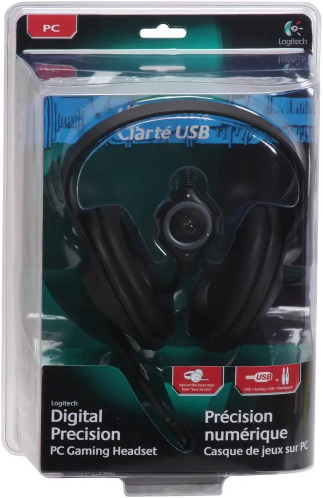Alt view image 2 of 2 - Logitech 981-000040 3.5mm/ USB Connector Circumaural Digital Precision PC Gaming Headset