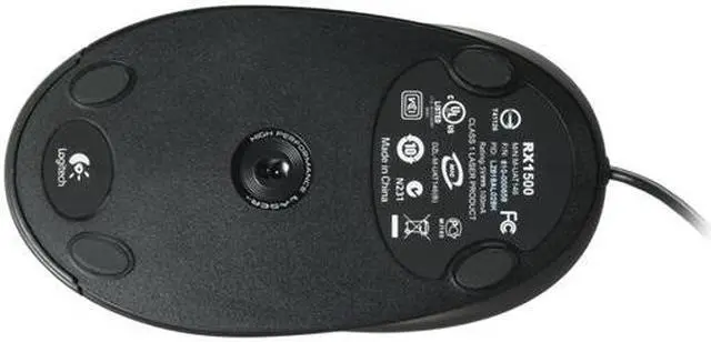 Alt view image 5 of 7 - Logitech RX1500 Black 3 Buttons Tilt Wheel USB Corded Laser Mouse - OEM