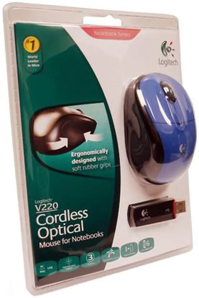 Alt view image 5 of 5 - Logitech V220 Royal Blue 3 Buttons Tilt Wheel Cordless Optical Notebook Mouse