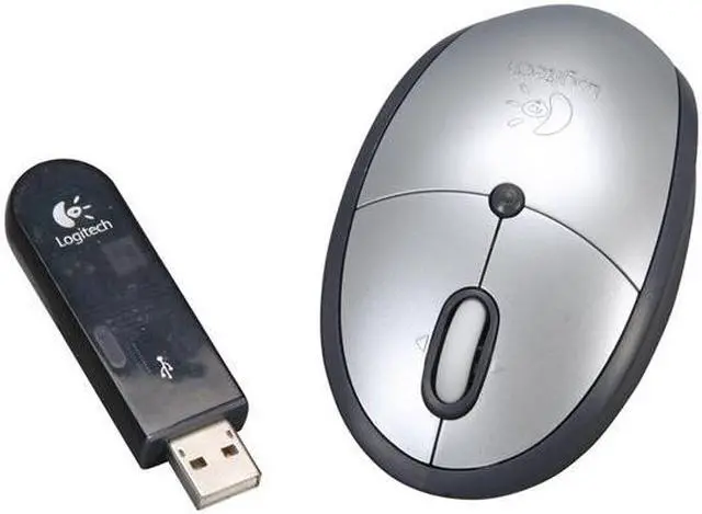Alt view image 5 of 5 - Logitech Mini Silver/Dark Gray 3 Buttons Tilt Wheel Cordless Optical Mouse