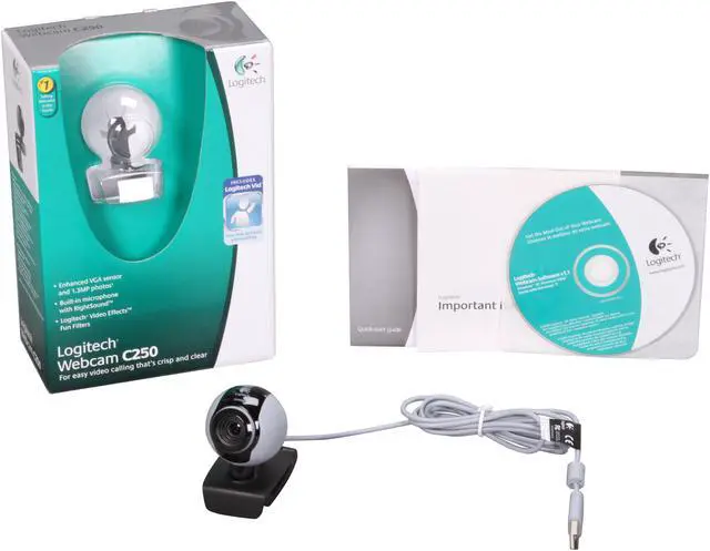 Alt view image 5 of 5 - Logitech C250 0.3 M Effective Pixels USB 2.0 WebCam