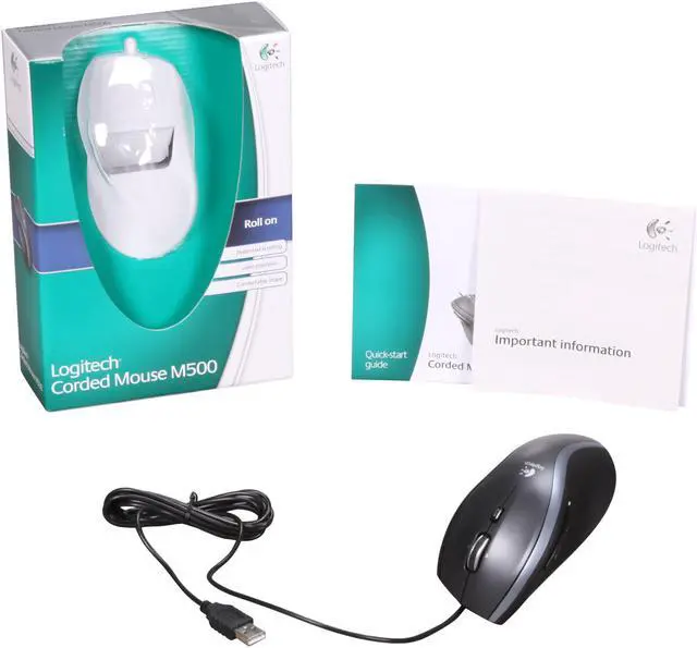 Alt view image 6 of 5 - Logitech M500 Black Tilt Wheel USB Corded Laser Mouse