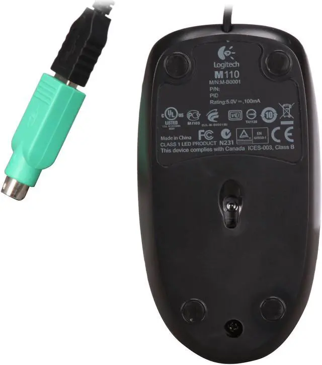 Alt view image 3 of 4 - Logitech M110 Black 3 Buttons Tilt Wheel USB Wired Optical Mouse