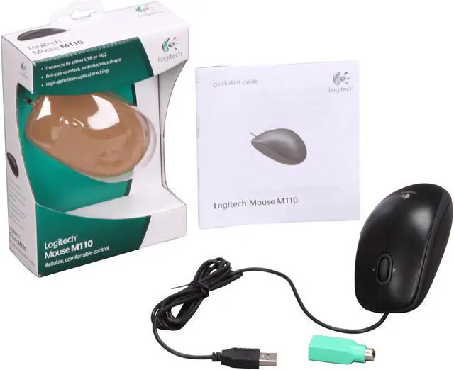 Alt view image 4 of 4 - Logitech M110 Black 3 Buttons Tilt Wheel USB Wired Optical Mouse