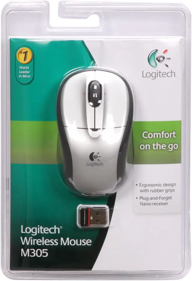 Alt view image 4 of 4 - Logitech M305 Silver 3 Buttons Tilt Wheel USB Wireless Optical Mouse