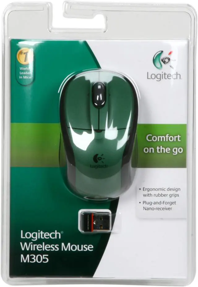 Alt view image 4 of 4 - Logitech M305 Forest Green 1 x Wheel USB RF Wireless Mouse