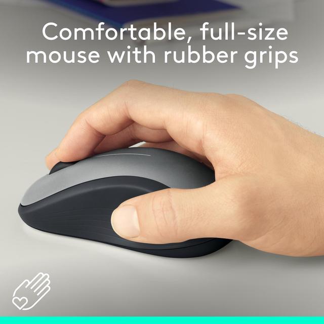 Alt view image 10 of 10 - Logitech M310 910-001675 Dark Gray 3 Buttons 1 x Wheel USB RF Wireless Optical Mouse