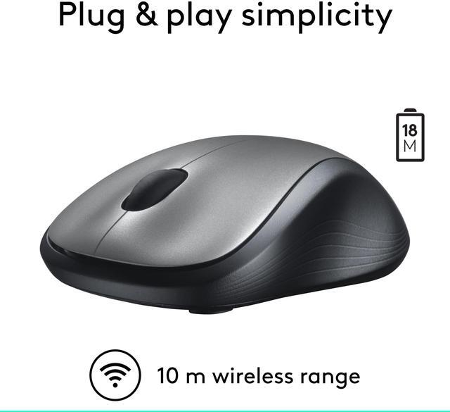 Main image of Logitech M310 910-001675 Dark Gray 3 Buttons 1 x Wheel USB RF Wireless Optical Mouse