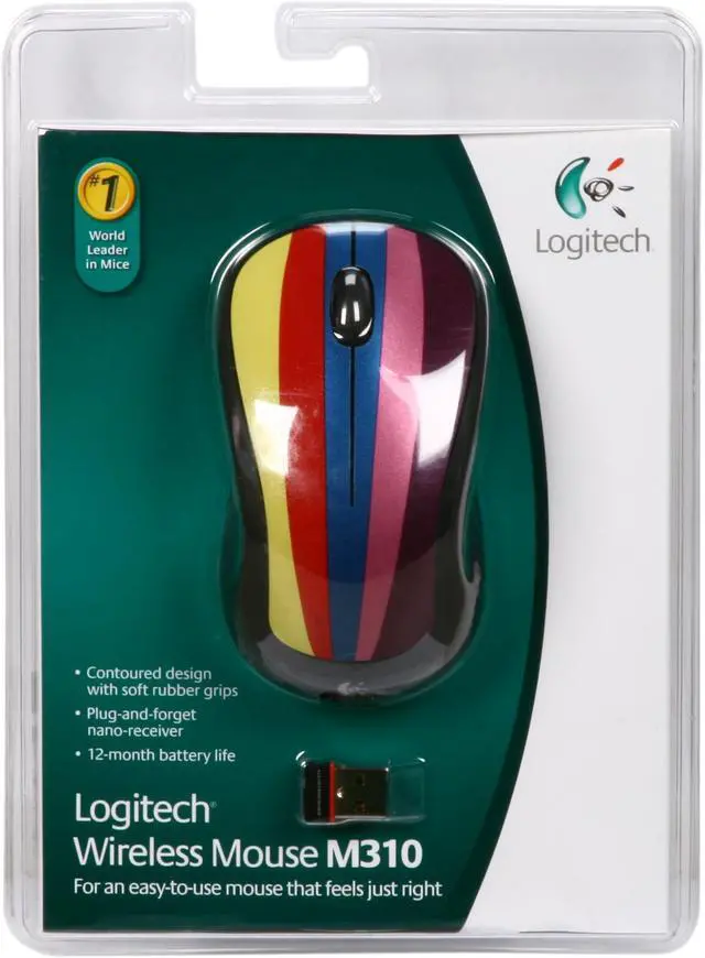 Alt view image 5 of 5 - Logitech M310 Big Top Stripe 1 x Wheel USB RF Wireless Mouse
