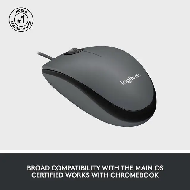 Alt view image 5 of 6 - Logitech M100 Wired Ambidextrous 3-Buttons USB Mouse with 1000 DPI Optical Tracking, Compatible with PC, Mac, Laptop