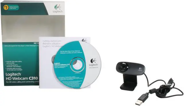 Alt view image 3 of 4 - Logitech C310 HD Webcam, HD 720p/30fps, Widescreen HD Video Calling, HD Light Correction, Noise-Reducing Mic, For Skype, FaceTime, Hangouts, WebEx, PC/Mac/Laptop/Macbook/Tablet - Black