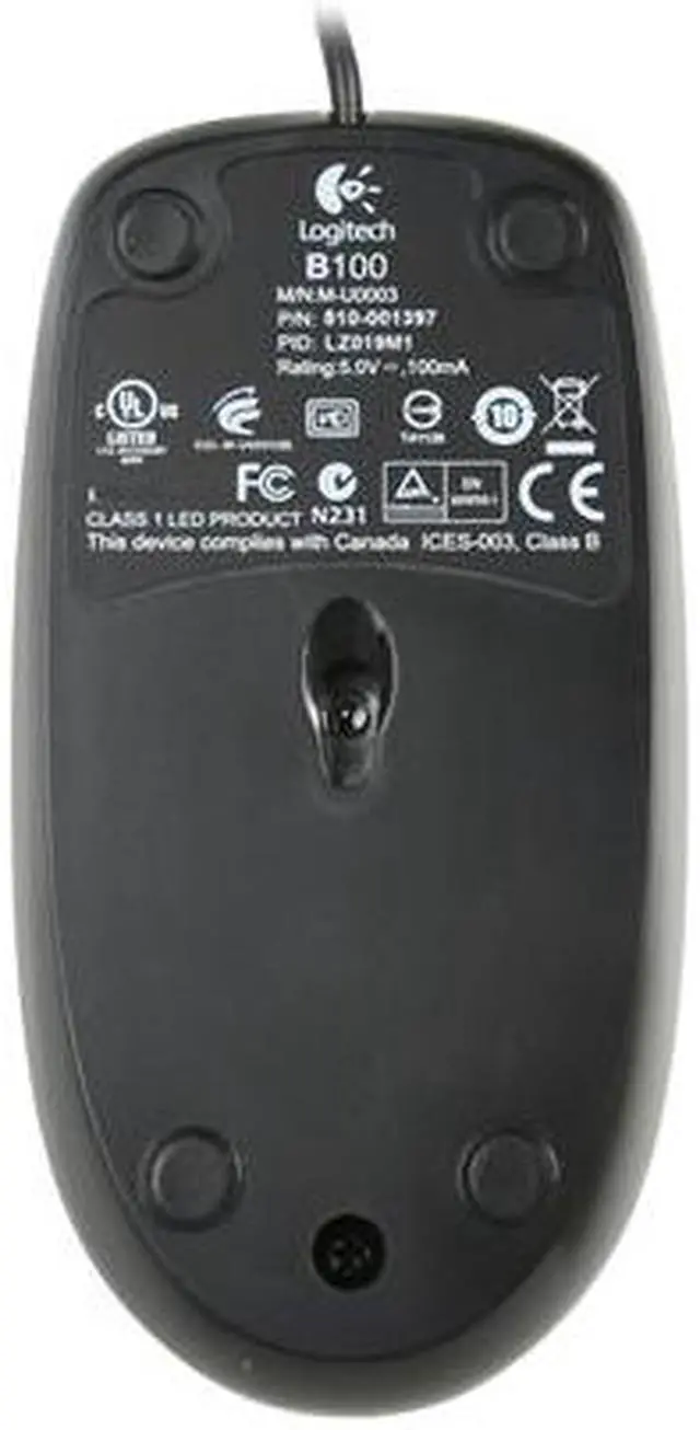 Alt view image 5 of 5 - Logitech B100 Corded Mouse – Wired USB Mouse for Computers and laptops, for Right or Left Hand Use, Black