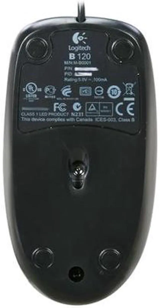 Alt view image 4 of 5 - Logitech B120 USB Mouse - Black