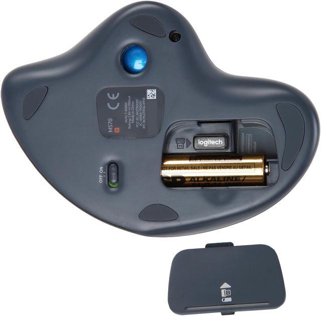 Alt view image 7 of 8 - Logitech M570 910-001799 Silver and Blue 5 Buttons 1 x Wheel USB Trackball Laser Trackball
