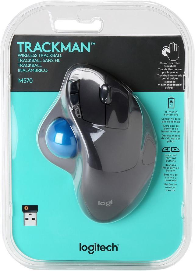 Alt view image 9 of 8 - Logitech M570 910-001799 Silver and Blue 5 Buttons 1 x Wheel USB Trackball Laser Trackball