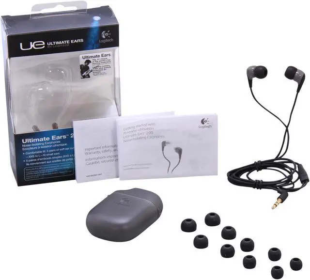 Alt view image 4 of 5 - Logitech Ultimate Ears Gray UE 200 3.5mm Connector Canal Noise-Isolating Earphone