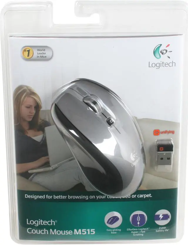 Alt view image 6 of 6 - Logitech M515 (910-001840) Silver 3 Buttons Tilt Wheel USB RF Wireless Couch Mouse
