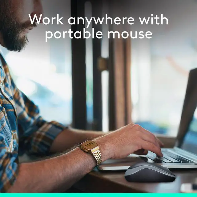 Alt view image 4 of 10 - Logitech M185 910002225 Swift Gray 3 Buttons 1 x Wheel USB RF Wireless Optical Mouse