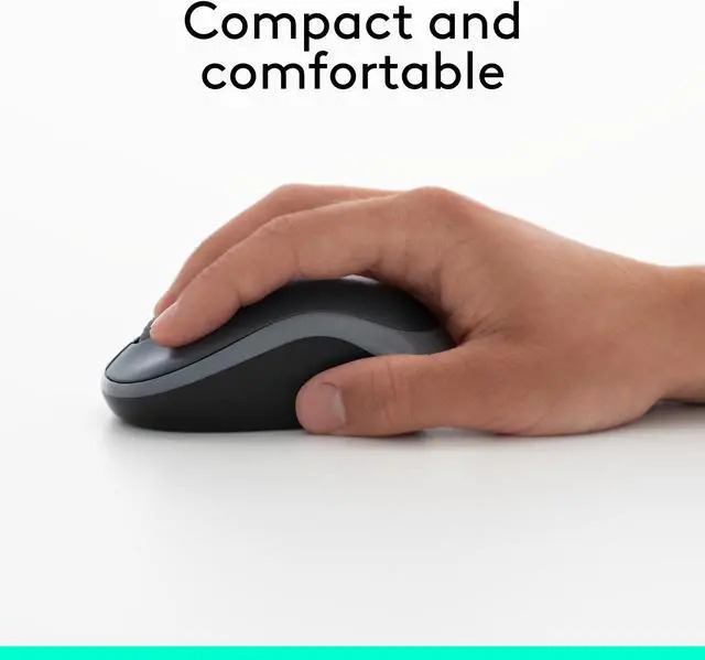 Alt view image 6 of 10 - Logitech M185 910002225 Swift Gray 3 Buttons 1 x Wheel USB RF Wireless Optical Mouse