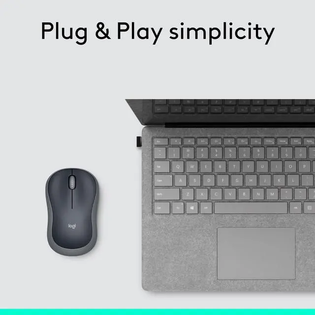 Alt view image 9 of 10 - Logitech M185 910002225 Swift Gray 3 Buttons 1 x Wheel USB RF Wireless Optical Mouse