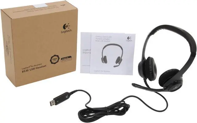Alt view image 6 of 6 - Logitech B530 USB Connector Supra-aural Headset