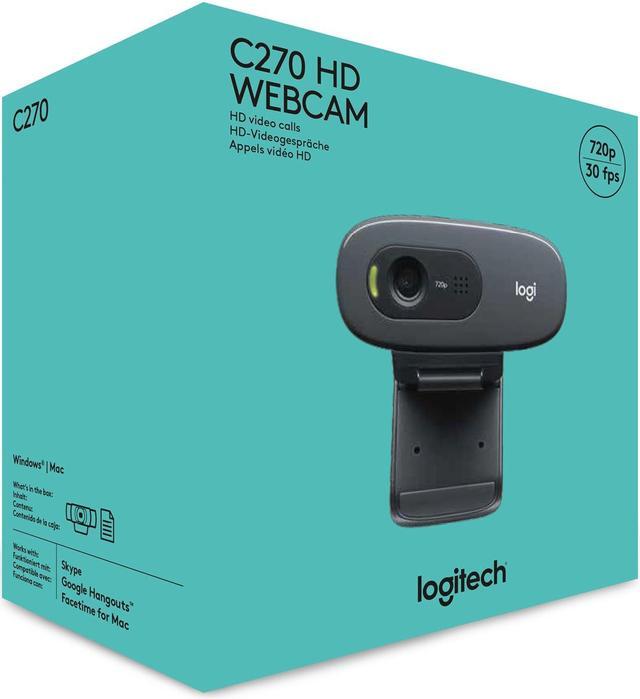Alt view image 8 of 7 - Logitech C270 HD Webcam, HD 720p, Widescreen HD Video Calling, HD Light Correction, Noise-Reducing Mic, For Skype, FaceTime, Hangouts, WebEx, PC/Mac/Laptop/Macbook/Tablet - Black
