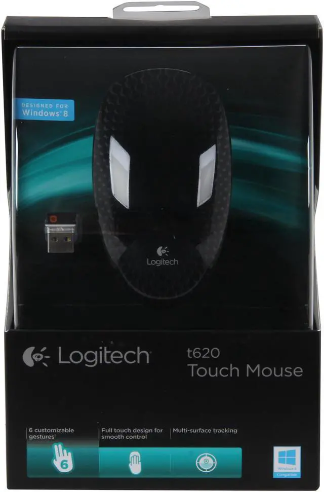 Alt view image 6 of 6 - Logitech T620 910-003334 Graphite Touch Scroll USB RF Wireless Optical Mouse