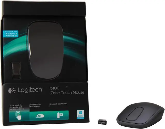 Alt view image 5 of 5 - Logitech T400 910-003041 3 Buttons Touch Scroll USB RF Wireless Optical Zone Touch Mouse
