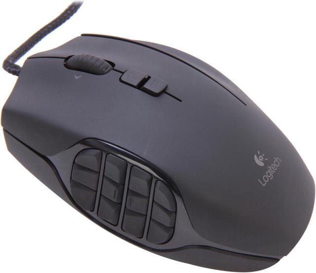 Refurbished: Logitech Recertified 910-002864 G600 MMO Gaming Mouse Black 20  Buttons Tilt Wheel USB Wired Laser 8200 dpi Mouse 