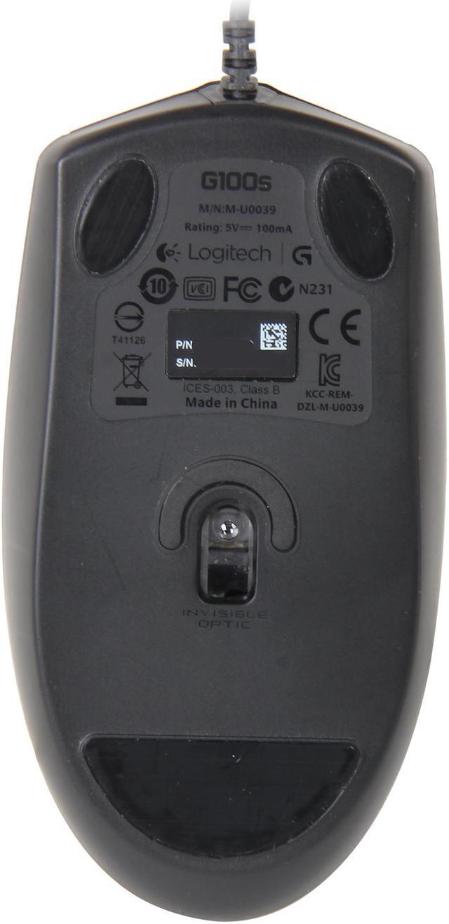 Alt view image 5 of 5 - Logitech G100s 910-003533 Black 1 x Wheel USB Wired Optical Gaming Mouse