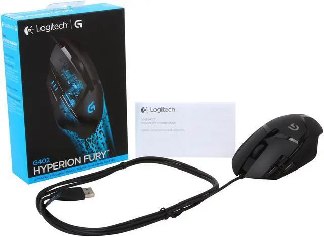 Alt view image 6 of 5 - Logitech G402 910-004069 Black Wired Optical Hyperion Fury FPS Gaming Mouse with High Speed Fusion Engine