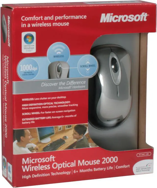 Alt view image 9 of 9 - Microsoft Wireless Optical Mouse 2000