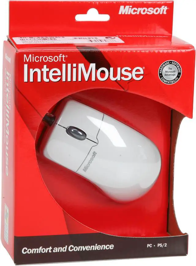 Alt view image 11 of 11 - Microsoft 673-00425 White 3 Buttons 1 x Wheel PS/2 Wired Optical Intellimouse 3.0
