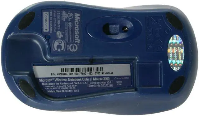 Alt view image 8 of 10 - Microsoft Wireless Notebook Optical Mouse 3000 - Winter Blue - OEM
