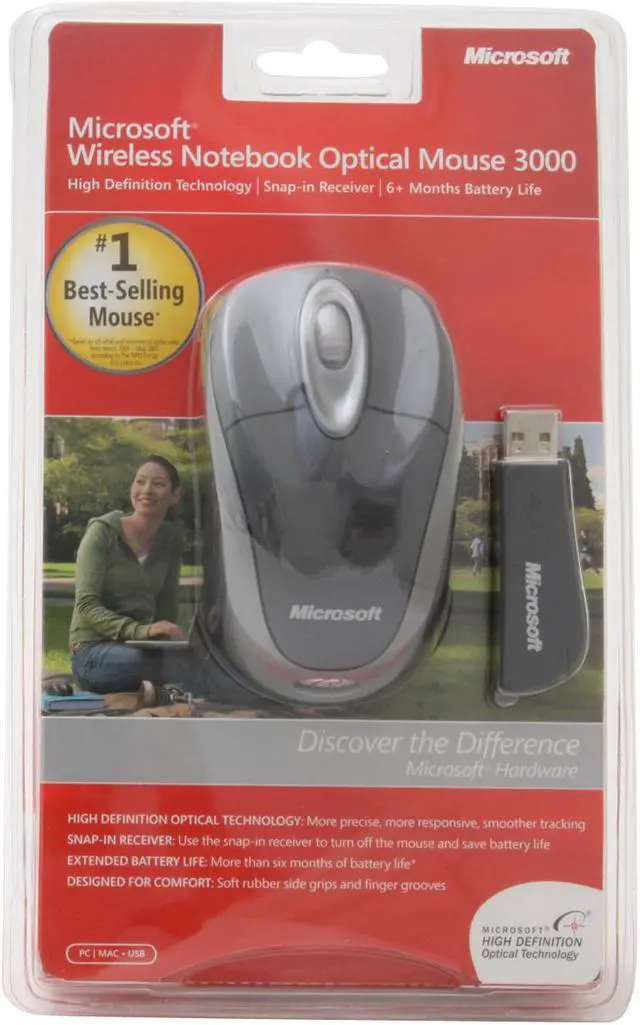 Alt view image 2 of 2 - Microsoft Wireless Notebook Optical Mouse 3000 - Slate