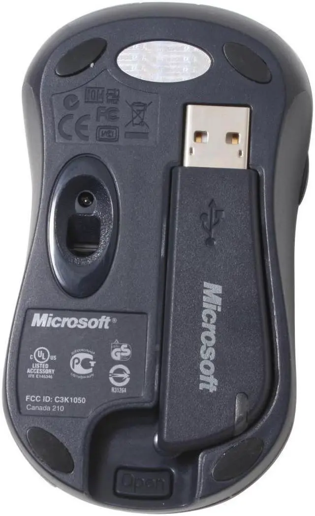 Alt view image 3 of 5 - Microsoft Wireless Notebook Optical Mouse 4000 FA2-00001 2-Tone 4 Buttons Tilt Wheel USB RF Wireless Optical Mouse - OEM